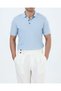Italian Style Slim Fit Men's Polo Collar Short-Sleeved Knitwear T-Shirt Ice Blue T20029-14 - 3