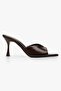 Women's Lunea Brown Leather Heeled Slippers - 2