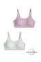95% Cotton Thin Straps Removable Padded Training Bra Set of 6 / Half Tank Top - 2