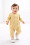 Isyis Baby Mushroom Patterned Snap Fastener Long Sleeve Jumpsuit