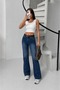 Tint-Processed Belted High Waist Spanish-Style Flare Denim Pants - 2
