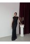 Black Shoulder Buckle Detailed Long Lace Dress - 2