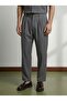 Men's Comfortable Fit Old Money Pleated Cotton Trousers Anthracite 6001Dngr - 5