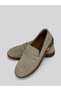 Virella Women's Genuine Suede Textured Tan Moccasin Rubber Sole Casual Loafer 2 cm - 2