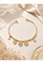 Brass Zircon Stone Pink Heart Model Gold Color Charm Bracelet - 2