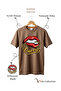 Queen Lip and Chain Printed 100% Cotton Regular Fit T-Shirt