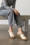 Ebra Beige Wedge Heels (10 cm Heel). 3 cm Platform) Daily Use Slippers - 3