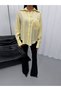 Women's Oversize Embroidered Pocket Detailed Long Sleeve Stylish Loose Shirt - 2