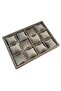 Watch and Jewelry Stand with 12 Compartments, Suede Fabric Covering on Mdf, Domestic Production - 5