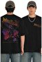 Unisex Judas Priest Invincible Shield T-Shirt with Printed Back and Detail, Oversized Rock Metal Band Tshirt