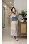Raks Beige Denim Lace Detailed Lined Skirt - 7