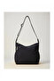 Women's Black Waterproof Crinkle Fabric 6-Compartment Shoulder Bag - 6