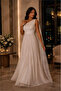 Women's Shoulder Detailed Pleated Sparkling Fabric Evening Dress Dpswll16 - 3