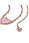 Pink Swirl Heart Necklace for Women, Elegant Fashion Pendant Jewelry with Adjustable Chain