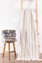 Serene Coffee-Mustard Striped Tv Blanket 130 X 170 5065A