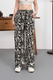 Women's Patterned High Waist Viscose Fabric Elastic Waist Pants