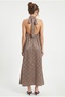 Women's Avery Silk Jacquard Halter Neck Long Mink Woven Stylish Dress with Elastic Back - 6