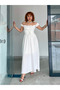 Hellenistic Long White Dress with Princess Corset Detail - 4