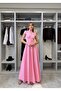Women's Pink Corseted Skirt with Drawstring Dress