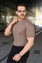Men's Slim Fit Ribbed Knit T-Shirt - 3