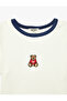 Teddy Bear Embroidered Crew Neck Cotton T-Shirt - 3