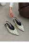 White Patent Leather (Fate) Trok Detail Women's Ballerinas - 8