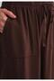 Una Fiaba, Brown Women's Wide-Leg Viscose Pants with Elastic Waist - 2