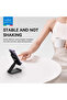 2-in-1 Foldable Adjustable Phone & Tablet Stand for Desk – Pocket-Sized, Metal Base, Compatible with iPhone, Samsung, iPad Mini, Pixel - Black - 7