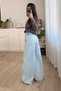 Trend Special Design Wide Leg Star Embossed Pocket Detail Jean Laser Detail Pants-Trending Special Design Wide Leg Star Embossed Pocket Detail Jean Laser Detail Pants - 3