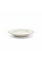 Solecasa Off-White Round Ceramic Plate with Gold Rim - 8.5 Inch - 2