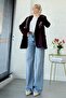 Premium Blazer Jacket with Scarf Detail – Plum - 3