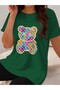 Printed Oversized Unisex Women's Crewneck T-Shirt