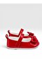 Baby First Step Shoes Shiny Leather Orthopedic Non-Slip Bottom Sole with Bow and Velcro Fer Model - 6