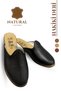 Sermoda Genuine Leather Slippers - Leather Sole Slippers Antep Yemeni Black - 3