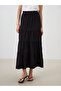 Folded Pleated Skirt with Elastic Waist - 2