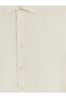 Ecru Regular Fit 100% Linen Men's Shirt - 3