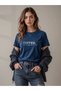 "Coffee a Hug in a Cup" Printed 100% Cotton Navy Blue Coffee T-Shirt - 4