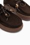 Abida Genuine Leather Brown Suede Loafer Women's Casual Shoes - 5
