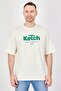 Men Crew Neck Short Sleeve Brand Logo T-Shirt, Off White