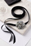 Shiny Stone Flower Choker Necklace - 4