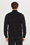 Men's Black 100% Cotton Standard Fit Regular Cut V-Neck Jacquard Knitwear Vest - 5