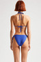 Women's Color-Blocked Bikini Set Triangle Cap Low Waist Tie-Up Glittery Knitted Regular Fit Stylish - 5