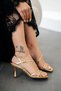 Doby Women's Metallic Heeled Evening Dress Shoes Gold