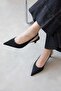 Molly Women's Heeled Satin Shoes Black - 2