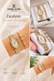 Oval Case Gold Color Women's Watch - Steel Band - Japanese Movement - Water Resistant - Special Boxed Dkby2060C1 - 2
