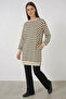 Women's Crew Neck Striped Viscose Black Hijab Tunic - 2