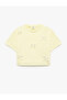 Cotton Short Sleeve Crew Neck Bow Print T-Shirt