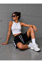 Women's Combed Cotton Shorts with Striped Details - 2