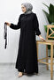 Buttoned Belted Dress Tsd260213 Black - 5