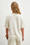 Crew Neck Knitwear T-Shirt Ecru - 6